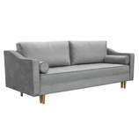 Zdjęcie do “Sofa 3-osobowa w kolorze szarym na drewnianych nogach ”.
