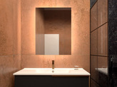 Zdjęcie do “Lustro LED 60x90cm ścienne prostokątne bez ramy z podświetleniem ”.