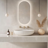 Zdjęcie do “Lustro LED 40x100cm ścienne owalne bez ramy z podświetleniem ”.