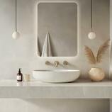 Zdjęcie do “Lustro LED 70x100cm  prostokątne zaokrąglone bez ramy z włącznikiem ”.