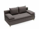 Zdjęcie do “Sofa z funkcją spania Mona ciemnoszara boucle z drewnianymi nogami”.
