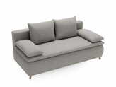 Zdjęcie do “Sofa z funkcją spania Mona szara boucle z drewnianymi nogami”.