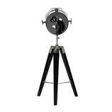 Zdjęcie do “Lampa na trójnogu ze stali chromowanej w kolorze czarnym 67cm”.