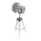 Zdjęcie do “Lampa na trójnogu ze stali chromowanej w kolorze białym 67cm”.