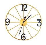 Złoty zegar z czarnymi cyframi ścienny 60cm