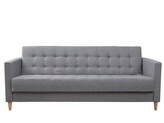 Sofa 3-osobowa rozkładana szara na drewnianych nogach 208x88cm