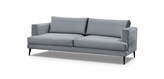 Sofa 3-osobowa szara na czarnych nogach welur BLUVEL10 
