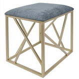 Zdjęcie do “Puf metalowy w kolorze szarym na złotych nogach ”.