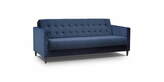 Zdjęcie do “Sofa 3-osobowa rozkładana granatowa na drewnianych nogach 208x88cm”.