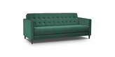 Zdjęcie do “Sofa 3-osobowa rozkładana butelkowa zieleń na drewnianych nogach 208x88cm”.