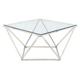 Zdjęcie do “Stolik kawowy chromowany z szklanym blatem diament 80x80cm”.