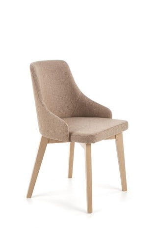 Beżowe krzesło tapicerowane TOLEDO dąb sonoma
