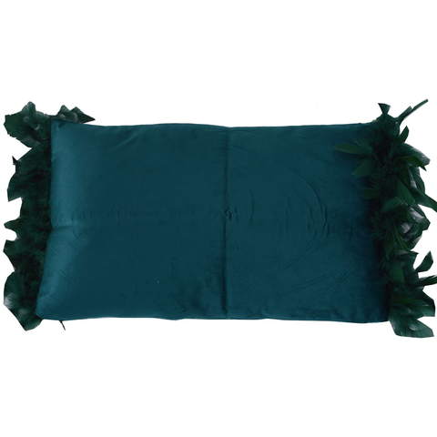 Poduszka prostokątna welurowa w kolorze zielonym 30x50cm