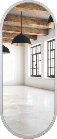 Lustro owalne białe rama MDF 40x140cm
