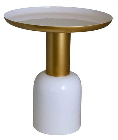 Stolik kawowy metalowy biało-złoty 47x47x51,5cm