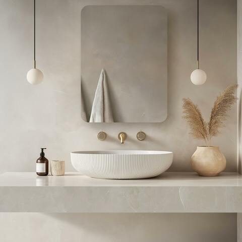 Lustro  prostokątne z zaokrąglonymi rogami 50x100 CLEAR