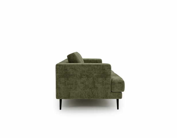 Sofa dwuosobowa Luxe 2 khaki z metalowymi nogami