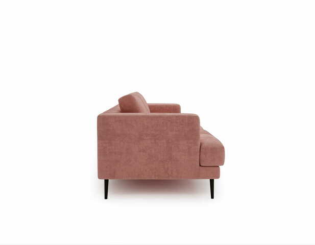 Sofa trzyosobowa Luxe 3 pudrowy róż z metalowymi nogami