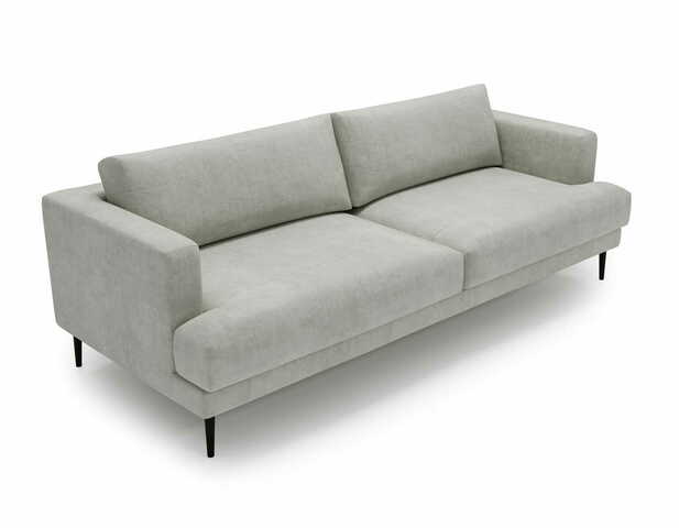 Sofa trzyosobowa Luxe 3 jasnoszara z metalowymi nogami