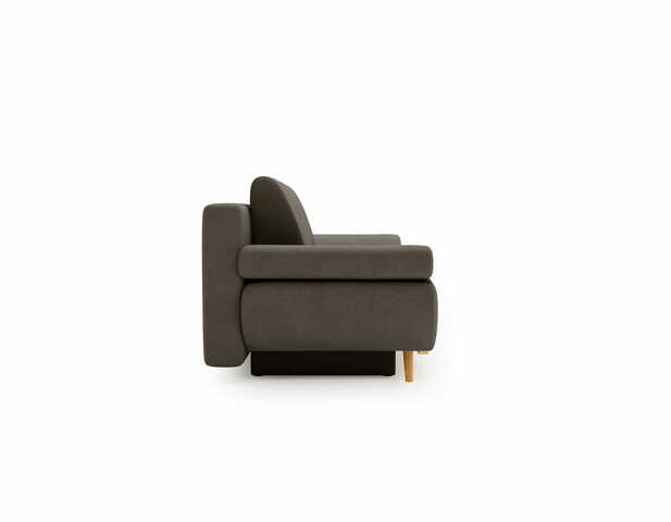 Sofa z funkcją spania Raspberry ciemnoszara z drewnianymi nogami