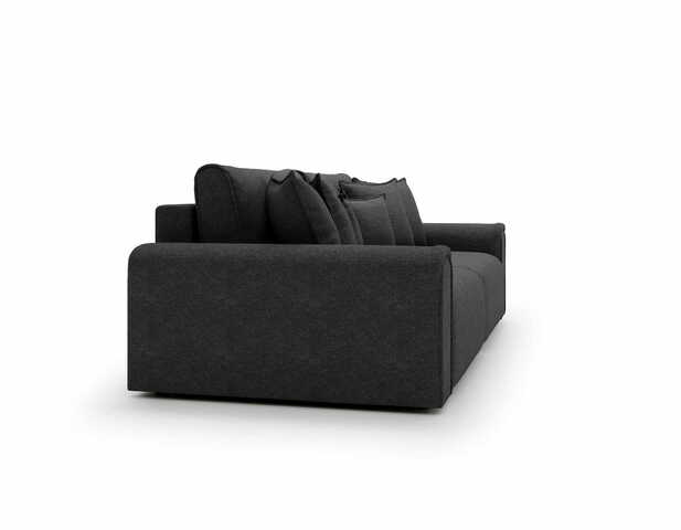 Sofa z funkcją spania i poduszkami Venus grafitowa plecionka