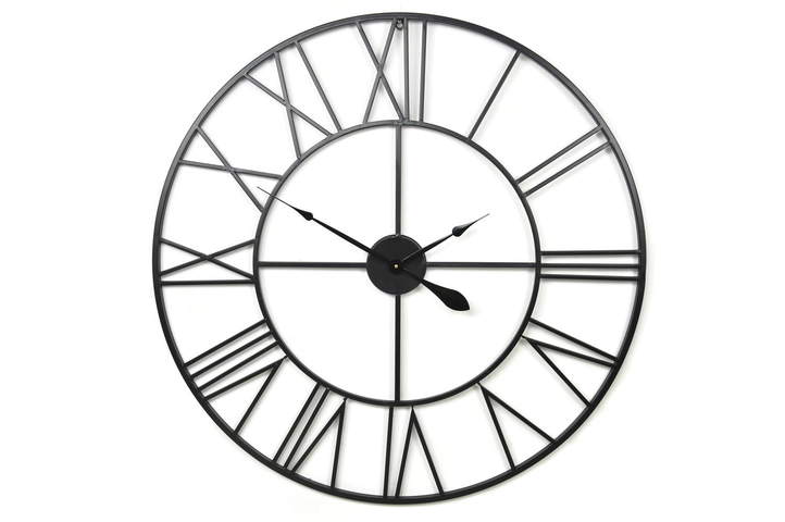 Zegar metalowy 80cm ścienny czarny Loft 