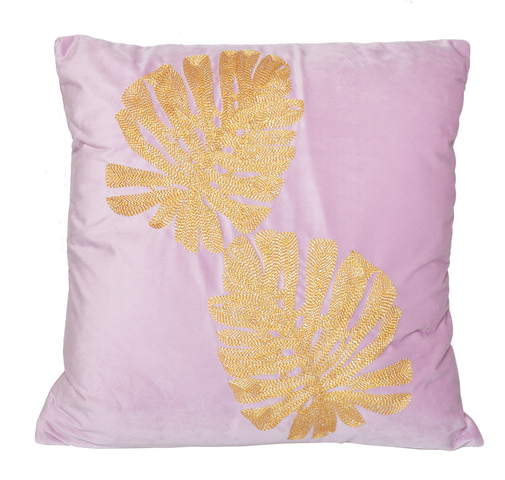 Poduszka w kolorze różowym ze złotym wzorem 45x45CM