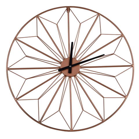 Zegar okrągły miedziany z geometrycznym wzorem 60CM