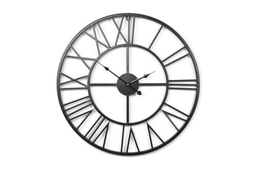 Zegar 60cm ścienny metalowy loft czarny