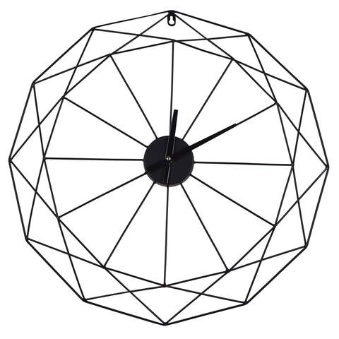 Czarny zegar ścienny metalowy geometryczny 60 cm