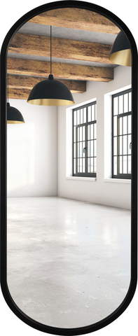 Lustro owalne czarne rama MDF 120x55cm Lustro owalne czarne rama MDF 120x55cm