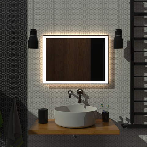 Lustro LED 60x80cm ścienne prostokątne bez ramy z podświetleniem tylnym 