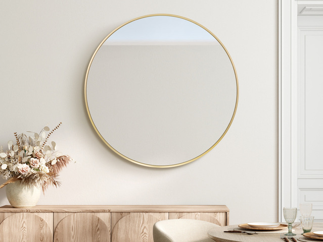 Lustro okrągłe w złotej ramie 60cm