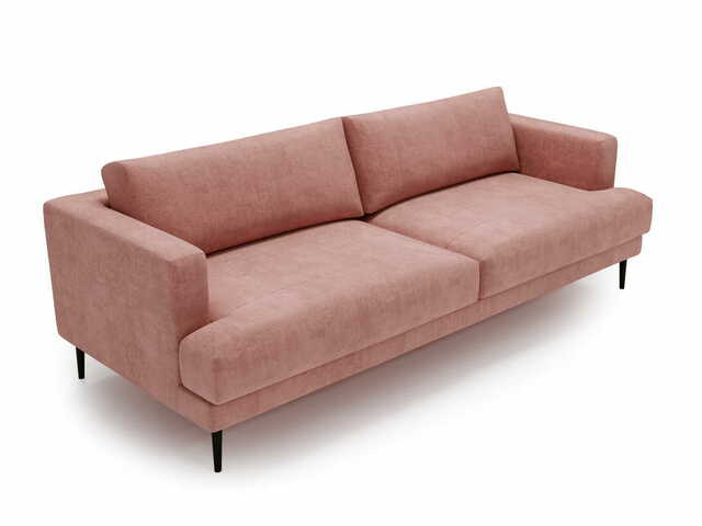 Sofa trzyosobowa Luxe 3 pudrowy róż z metalowymi nogami Sofa trzyosobowa Luxe 3 pudrowy róż z metalowymi nogami