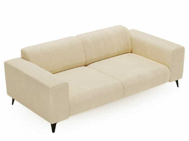 Sofa dwuosobowa Julia beżowa sztruks z czarnymi nogami Zoom 01 Sofa dwuosobowa Julia beżowa sztruks z czarnymi nogami Zoom 01