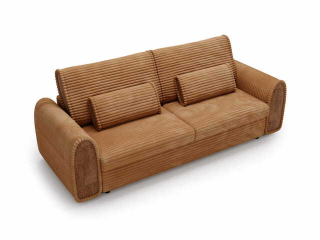 Klasyczna sofa Nella z funkcją spania ceglana sztruks Tilia 56