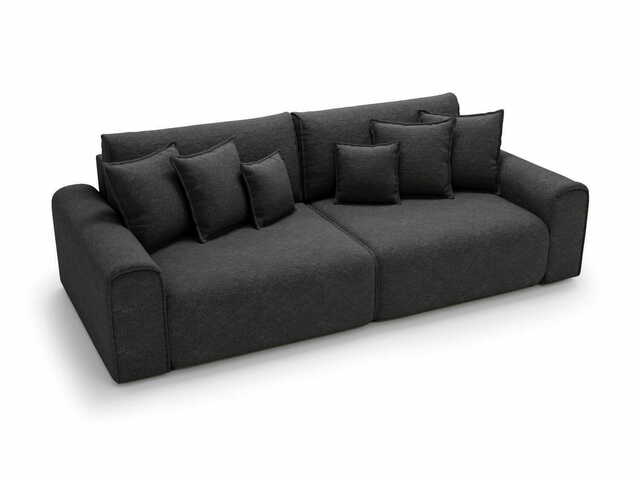 Sofa z funkcją spania i poduszkami Venus grafitowa plecionka Sofa z funkcją spania i poduszkami Venus grafitowa plecionka
