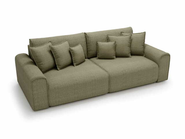 Sofa z funkcją spania i poduszkami Venus oliwkowa plecionka Sofa z funkcją spania i poduszkami Venus oliwkowa plecionka